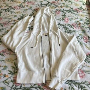 Brand new white zip up hoodie